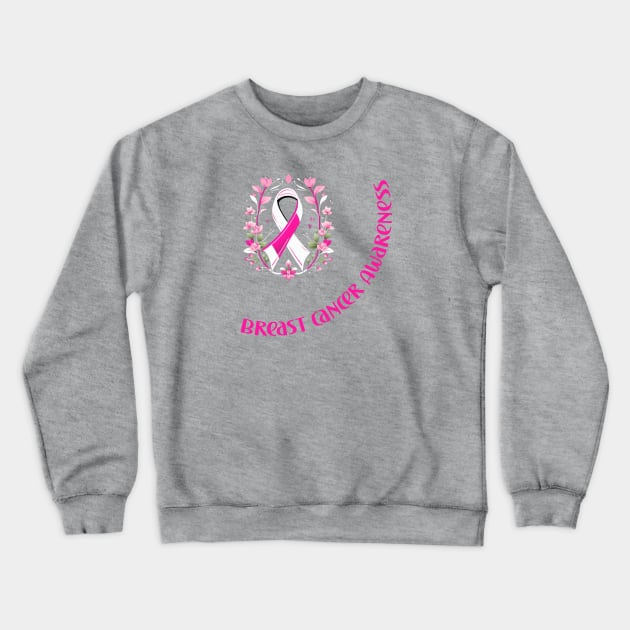 Breast cancer awareness support fighter warrior Crewneck Sweatshirt by Edgi